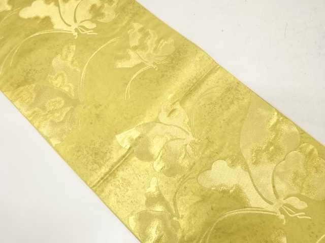 蝶模様織り出し袋帯